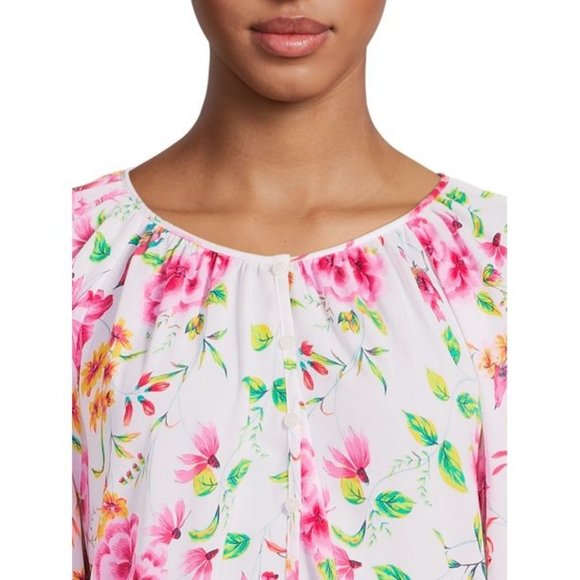 The Pioneer Woman V Neck Front Shark Bite Hem Blouse NWT - Picture 5 of 5